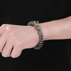 DRAGON CUFF STEEL BRACELET
