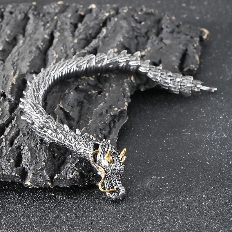 DRAGON CUFF STEEL BRACELET