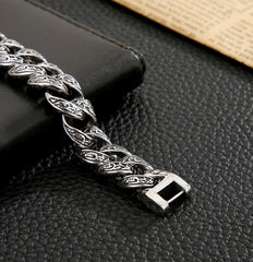 Onyx Engraved Cuban Bracelet